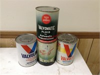 Lot of 5  Vintage Valvoline Motor Oil Cans 1 qt