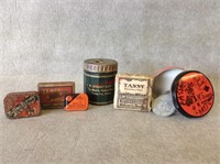 6 pcs. Vintage & Antique Advertising Tins & More