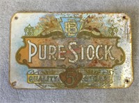 Early Pure Stock Quality Cigars Tin Tacker Sign