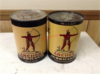 Lot of 2 Vintage  Motor Archer Oil Cans 1 qt