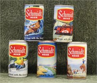 5 pcs. Vintage Schmidt Senic Series Beer Cans