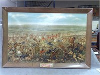 Budweiser Custer's Last Fight print on board