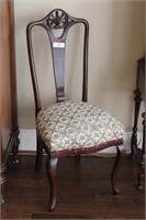 Wood Side Chair with Curved Crest Rail