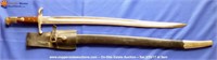Wood/Metal Handle Sabatier Sword w/Leather Sheath