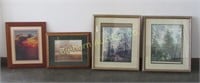 Framed Pictures/Prints, 4pc Lot