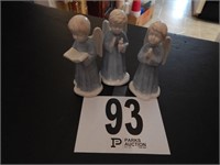 THREE CERAMIC ANGEL FIGURINES 5"