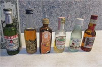 lot 6 vintage Alcohol Shooter mini Bottles