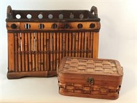 Bamboo Basket, Woven Wood Box