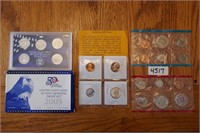 PROOF SET W/4 COINS,2-1972 US MINT SETS,