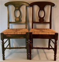 Colonial Style Rush Bottom Chairs (2)