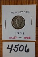 1939 MERCURY DIME-SILVER-RARE