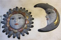 10" Sun & Moon Decor w/ Metal Inlay terracotta