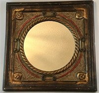 Distressed Brushed Bronze Mirror, 20" x 20"