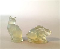 Vintage Sabino Art Glass, Rabbit & Cat