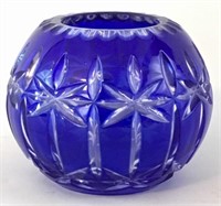 Bohemian Cobalt Blue Leaded Crystal Bowl