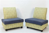 PAIR OF POST MODERN SLIPPER LOUNGE CHAIRS