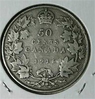 1916 Canada silver half dollar