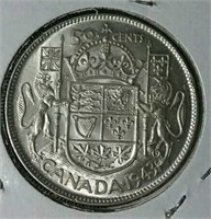 1943 Canada silver half dollar