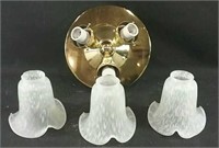 Ceiling light fixture with 3 glass shades