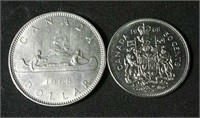1968 Canada dollar coin & half dollar lot