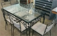 7 piece glass top dining set - 50x30x30H