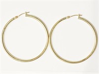 24L- 14k yellow gold hoop earrings - $600
