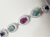 15L- Sterling Silver Multi-Gemstones Bracelet $360