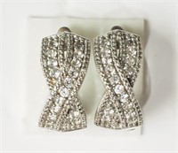 17L- Sterling cubic zirconia diamond earrings $300