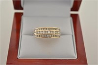 10K Gold Large Diamond Channel Set Ring
