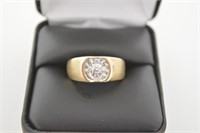 10K Gold Men's Diamond Solitaire Ring
