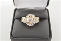 10K Gold Large Diamond Cluster Ring