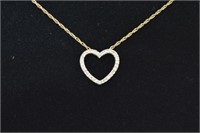 10K Diamond Heart Necklace