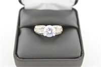 3ct White Sapphire Solitaire Ring