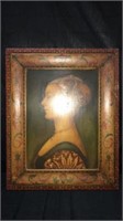 Framed Oil Painting: Portrait On Wood - 4A