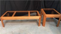 Glass Top Coffee Table & Side Table - 3E