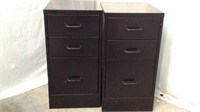 2 Matching Black Metal Filing Cabinets - 4B