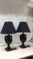 Matching Black Table Lamps - 3A