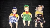3 Small Porcelain Dolls - 4A