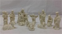 Gold Trimmed Porcelain Nativity Scene - 3C