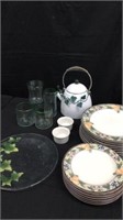 Mikasa Dish Set, Tea Kettle & Glassware - 4B