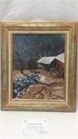 Framed Canvas Oil Painting W/ Certificate - 4A