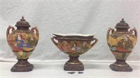 Hand Painted Japanese Porcelain Vase & Urns - CG