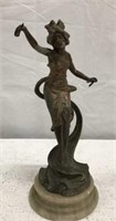 Bronze Finished Figurine W/ Marble Base - 3A