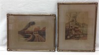 Antique Artist's Proofs Etching In Color - 4A