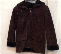 Sag Harbor Brown Leather Suede Coat - 3A