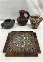 Decorative Vases, Pot & Trivet - 3A