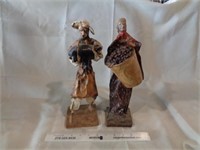 Pair of Paper Mache' Figures