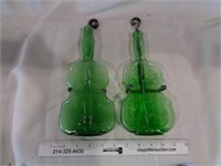 2 Vintage Fiddle Bottles with Hangers