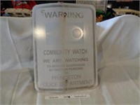 Metal "Community Crime Watch" Sign