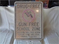 Metal DRUG FREE SCHOOL Sign